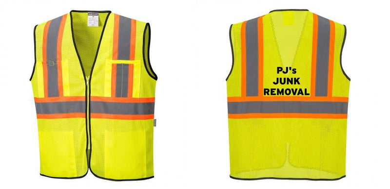 Custom Yellow Mesh Class 2 Reflective Safety Vest with Pockets