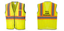 Custom Yellow Mesh Class 2 Reflective Safety Vest with Pockets