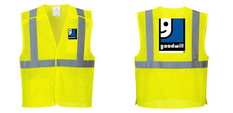 Custom Breakaway Class 2 Yellow Safety Vest Hi-Vis Reflective Breathable Mesh