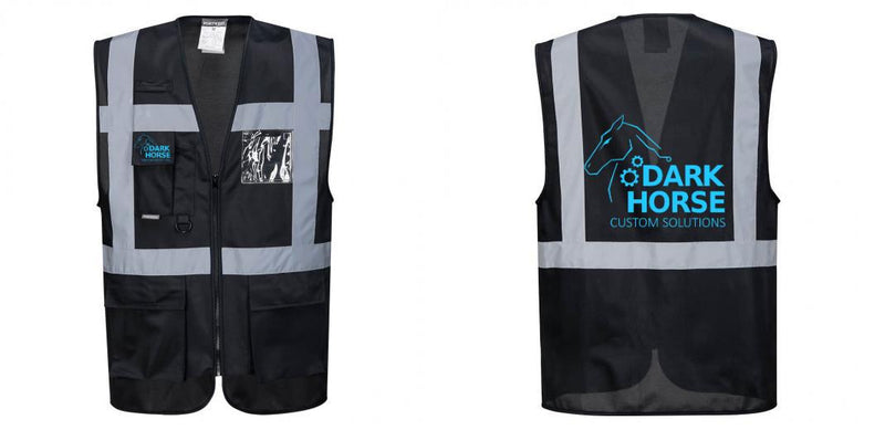 Custom Black Professional Executive Style Safety Vest