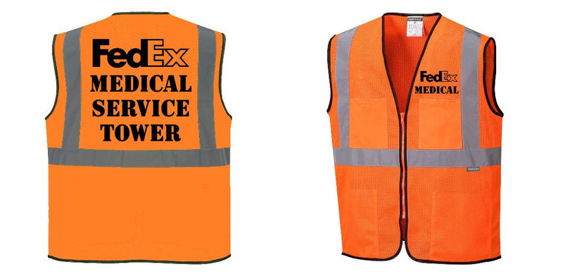 Custom Lightweight High Visibility ORANGE Tampa Mesh Vest