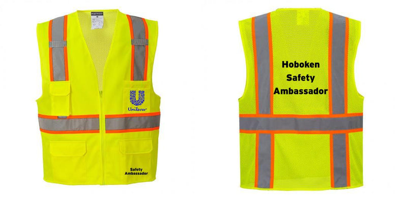 Custom Yellow Class 2 Safety Vest with Cooling Mesh Back