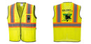Custom Yellow Mesh Class 2 Reflective Safety Vest with Pockets