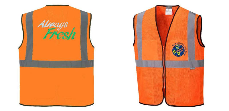 Custom Lightweight High Visibility ORANGE Tampa Mesh Vest