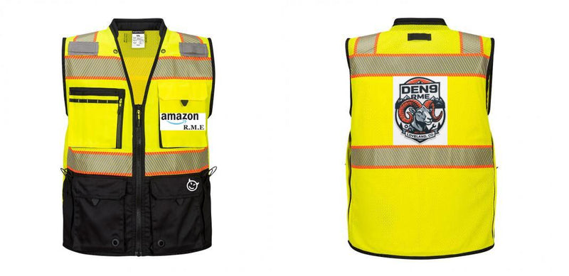 Custom Premium Two-toned Surveyor Safety Vest with Segmented Tape