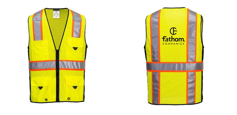 Hi-Vis Yellow/Black Ultra Cool Surveyor Vest – Mesh, Reflective, ANSI Class 2