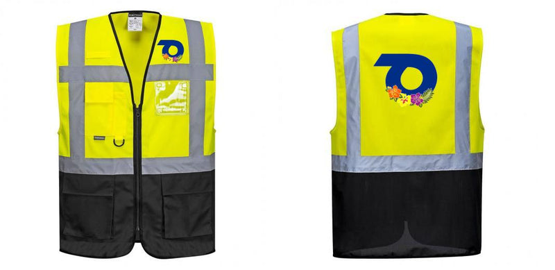 Custom Warsaw Yellow and Black Professional Style Safety Vest