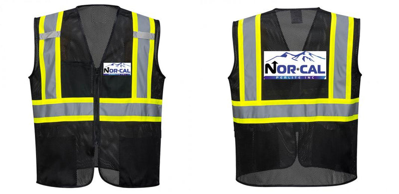 Black Safety Vest | Reflective High Visibility with Pockets