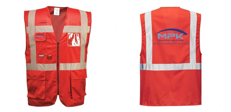 Custom RED Professional Executive Style Safety Vest