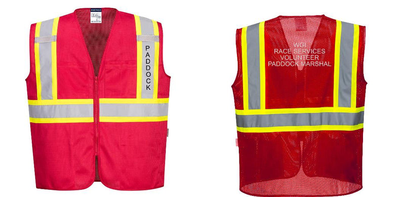 Red Reflective Safety Vest – High Visibility Mesh with Pockets