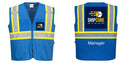 Custom Royal Blue Safety Vest Reflective High Visibility with Pockets