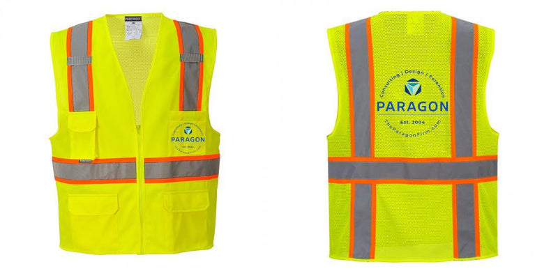 Custom Yellow Class 2 Safety Vest with Cooling Mesh Back