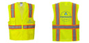 Custom Yellow Class 2 Safety Vest with Cooling Mesh Back