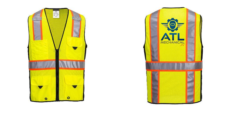 Hi-Vis Yellow/Black Ultra Cool Surveyor Vest – Mesh, Reflective, ANSI Class 2