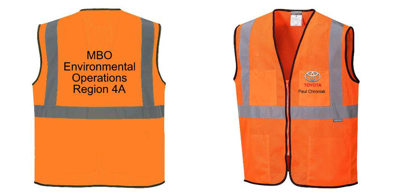 Custom Lightweight High Visibility ORANGE Tampa Mesh Vest