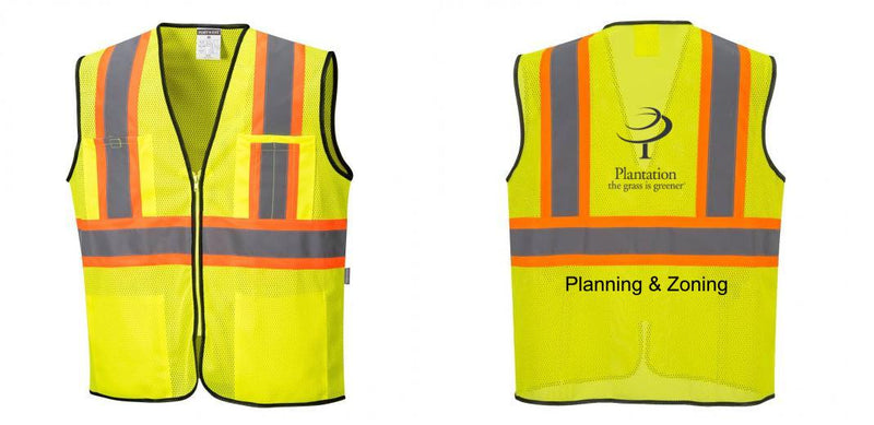Custom Yellow Mesh Class 2 Reflective Safety Vest with Pockets