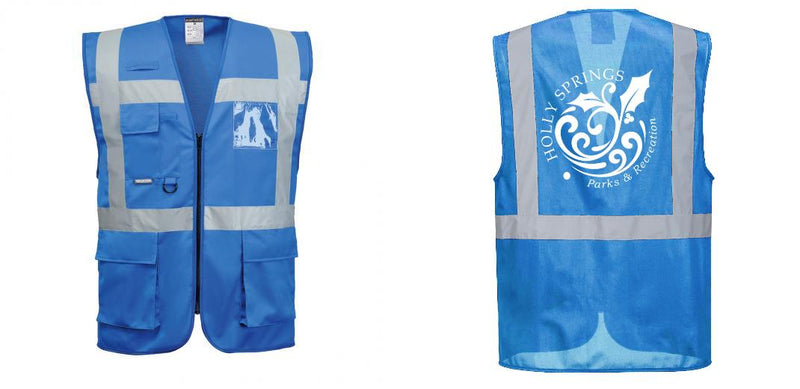 Custom ROYAL BLUE Professional Executive Style Safety Vest