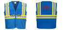 Custom Royal Blue Safety Vest Reflective High Visibility with Pockets
