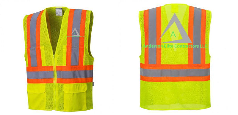 Custom Hi-Vis Yellow Contrast Mesh Safety Vest – ANSI Class 2