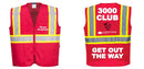 Custom RED Safety Vest Reflective High Visibility with Pockets