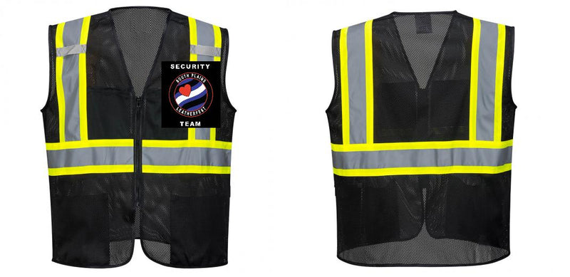 Custom Black Safety Vest Reflective High Visibility with Pockets