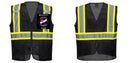 Custom Black Safety Vest Reflective High Visibility with Pockets