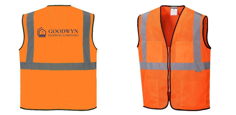 Custom Lightweight High Visibility ORANGE Tampa Mesh Vest