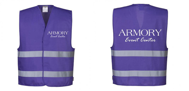 Custom PURPLE Work and Event Style Safety Reflective Vest