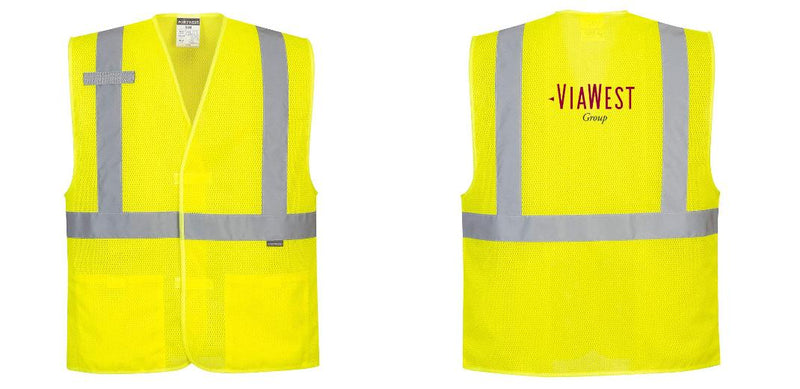 Hi-Vis Yellow Band and Brace Mesh Safety Vest – Lightweight, ANSI Class 2
