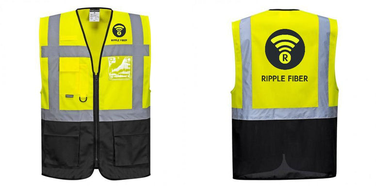 Custom Warsaw Yellow and Black Professional Style Safety Vest