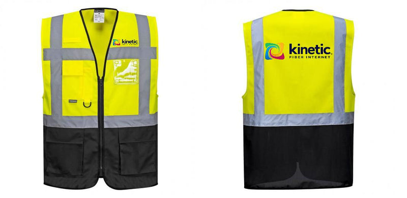 Custom Warsaw Yellow and Black Professional Style Safety Vest