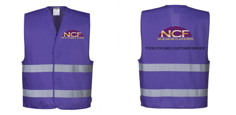Custom PURPLE Work and Event Style Safety Reflective Vest