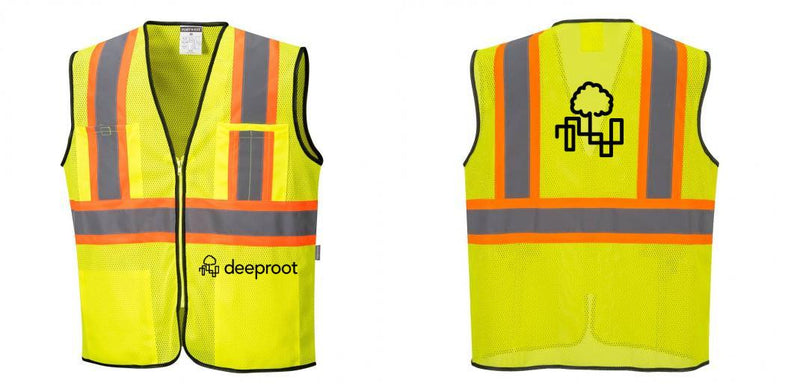 Custom Yellow Mesh Class 2 Reflective Safety Vest with Pockets