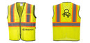 Custom Yellow Mesh Class 2 Reflective Safety Vest with Pockets