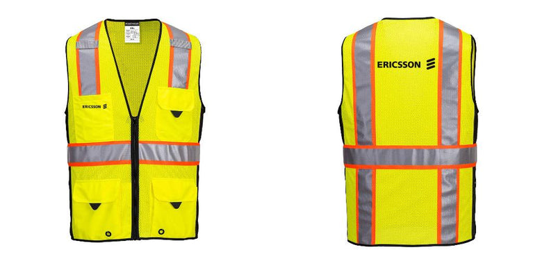 Hi-Vis Yellow/Black Ultra Cool Surveyor Vest – Mesh, Reflective, ANSI Class 2