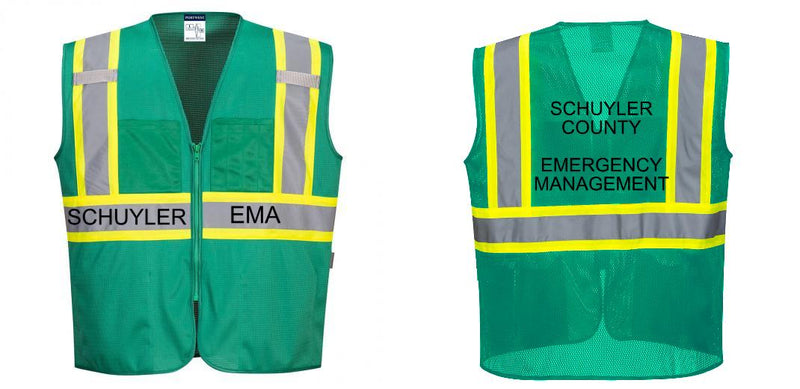Custom Green Safety Vest Reflective High Visibility with Pockets