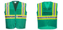 Custom Green Safety Vest Reflective High Visibility with Pockets