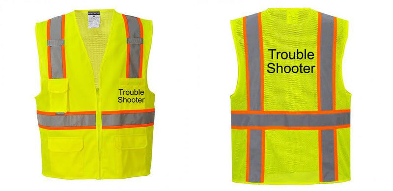 Custom Yellow Class 2 Safety Vest with Cooling Mesh Back