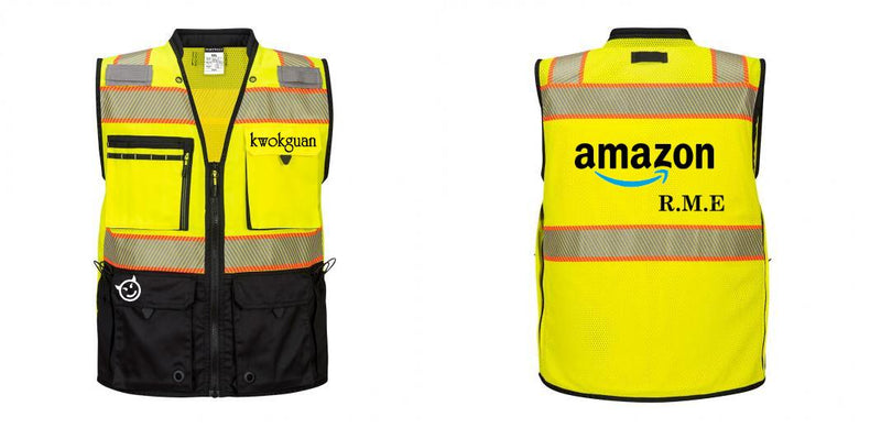 Custom Premium Two-toned Surveyor Safety Vest with Segmented Tape
