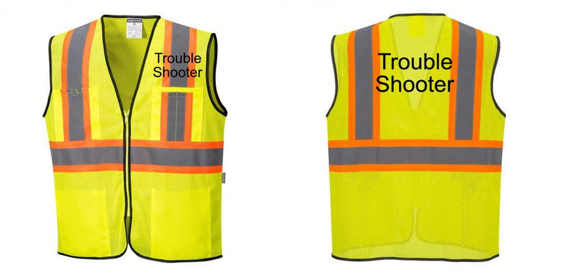 Custom Yellow Mesh Class 2 Reflective Safety Vest with Pockets