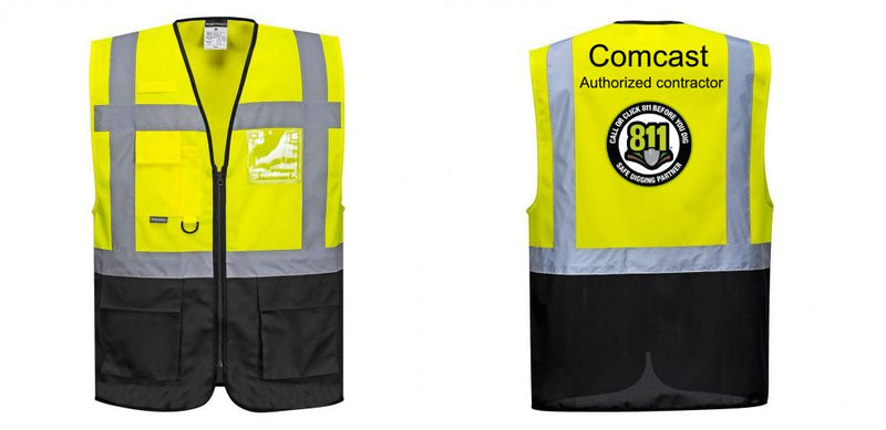 Custom Warsaw Yellow and Black Professional Style Safety Vest
