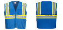 Custom Royal Blue Safety Vest Reflective High Visibility with Pockets