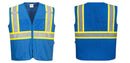 Custom Royal Blue Safety Vest Reflective High Visibility with Pockets