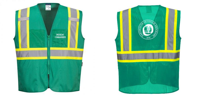 Custom Green Safety Vest Reflective High Visibility with Pockets