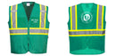 Custom Green Safety Vest Reflective High Visibility with Pockets
