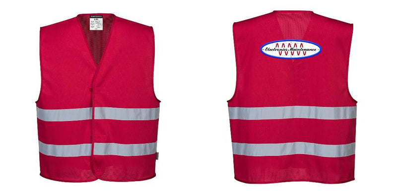 Custom Red MeshAir Reflective Vest – Event & General Use