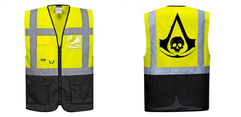 Custom Warsaw Yellow and Black Professional Style Safety Vest