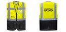 Custom Warsaw Yellow and Black Professional Style Safety Vest