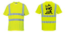 Custom Yellow Hi Vis ANSI Class 2 Safety Shirt