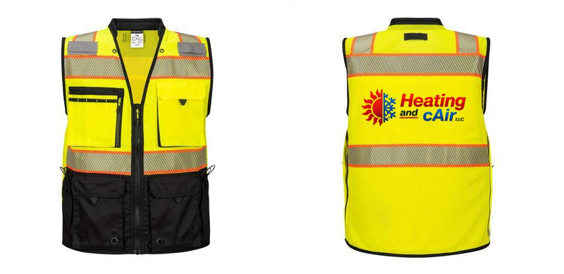 Custom Premium Two-toned Surveyor Safety Vest with Segmented Tape